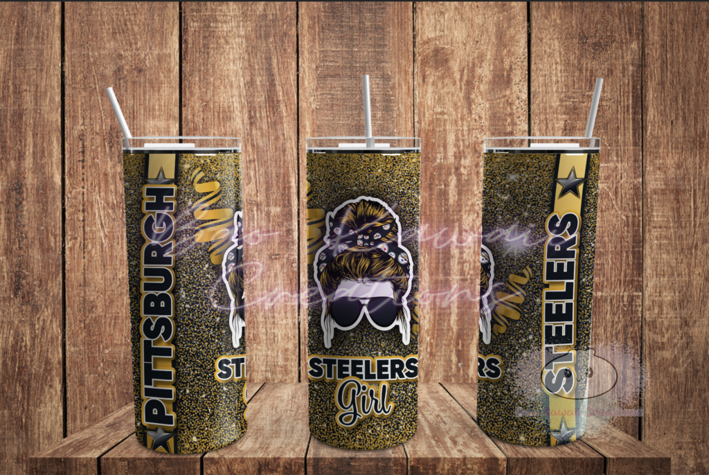 Steelers Tumblers  Glitter tumbler cups, Custom cups, Tumbler